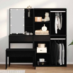 vidaXL Set de Dressing 2 pcs Negru 140 x 40 x 140 cm Lemn compozit 3333068