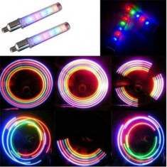 2 x 5 led capace ventil roata bicicleta foto