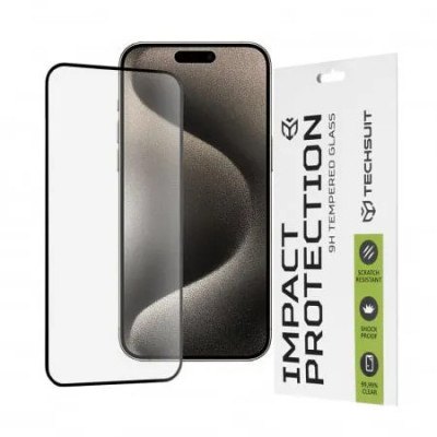 Folie iPhone 15 Pro Max sticla securizata 111D Negru foto