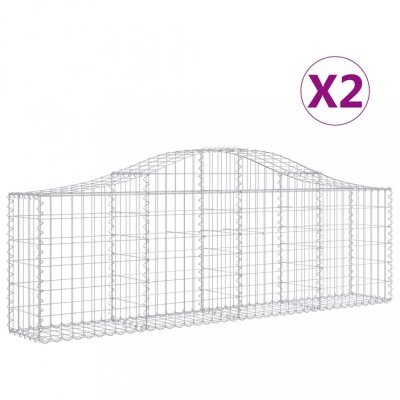 Cosuri gabion arcuite 2 buc, 200x30x60/80 cm, fier galvanizat foto