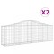 Cosuri gabion arcuite 2 buc, 200x30x60/80 cm, fier galvanizat