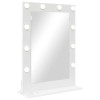 VidaXL Oglindă de toaletă Alb 70 x 50 x 18 cm Lemn compozit și sticlă