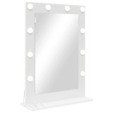 vidaXL Oglindă de toaleta cu lumini LED Alb 70x50x18 cm