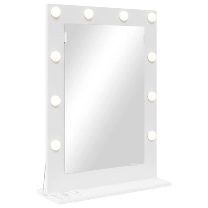 vidaXL Oglindă de toaletă Alb 70 x 50 x 18 cm Lemn compozit și sticlă