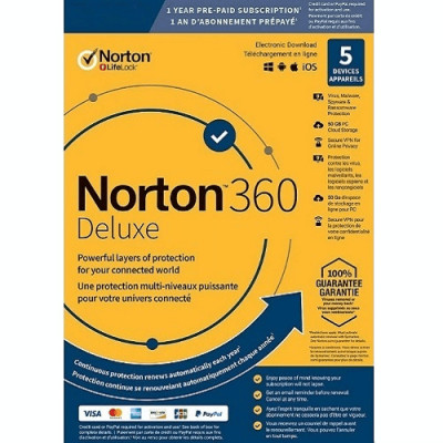 Licenta 2024 pentru Norton 360 Deluxe - 1-AN / 5-Dispozitive - USA/CANada foto