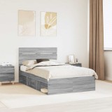 Cumpara ieftin Cadru de pat Gri Sonoma 120 x 200 cm Lemn de pin masiv