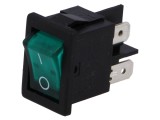 Rocker DPST ON-OFF 10A/250VAC Verde cu Neon 8500