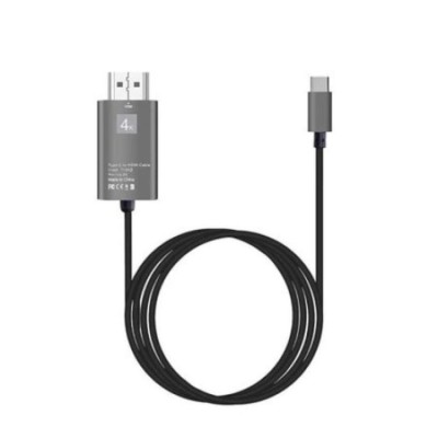 Cablu USB 3.1 Type C la HDMI 4K - Adaptor HUB de tip C pentru video HDMI 2 metri pentru Samsung Xiaomi si dispozitivele cu mufa Tip C, Negru foto