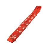 Cumpara ieftin Suport betisoare parfumate lemn rosu portocaliu 26 cm tava ardere aromaterapie colectare cenusa design simboluri decorative