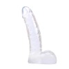 Dildo Realistic Rosy Ding Dong 13cm, TPR Transparent, Textura Realista, Vene, Testicule