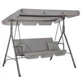 Leagan balansoar Sersimo Luna cu pernite, 3 locuri, 220 kg, gri