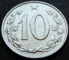 Moneda 10 HALERU - RS CEHOSLOVACIA, anul 1970 * cod 906 = luciu de batere, Europa, Aluminiu