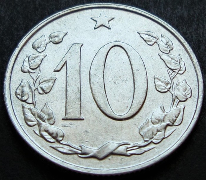 Moneda 10 HALERU - RS CEHOSLOVACIA, anul 1970 * cod 906 = luciu de batere