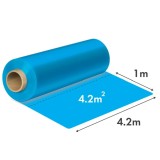 Folie constructii 4,2 m latime, albastra- 120 microni