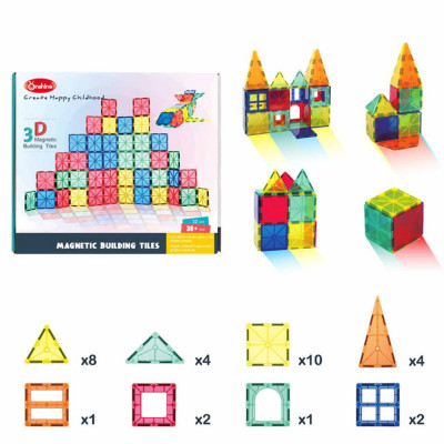 Set piese magnetice 3D Magnetic Building Tiles, 32 piese foto