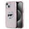 Husa pentru iPhone 15 / iPhone 14 / iPhone 13 - Karl Lagerfeld IML Luxury (KLHCP15SHKLPCHP) - Pink Choupette Head&amp;Monogram