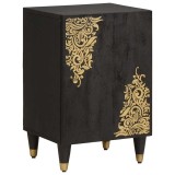 VidaXL Dulap de Baie cu ușă Negru 38 x 33 x 58 cm Lemn de mango solid 4018829