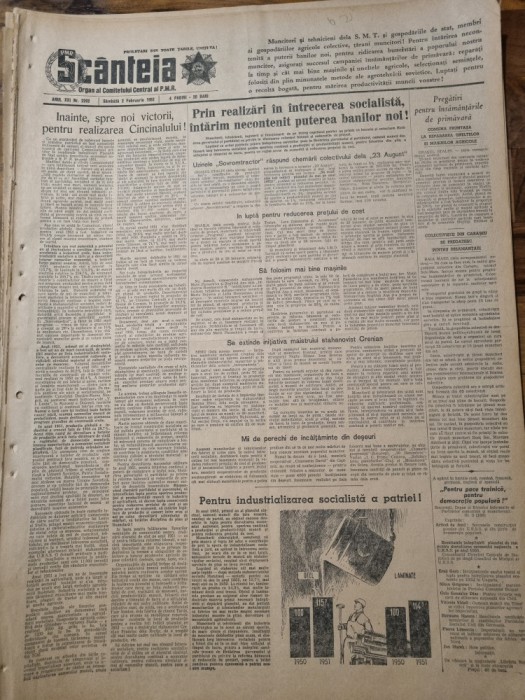 scanteia 2 februarie 1952-raionul racari,pietele bucurestiului