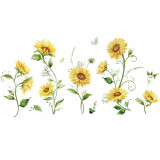 Cumpara ieftin Sticker decorativ cu Flori galbene, 120 cm, 1131STK
