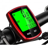 Cumpara ieftin Ciclocomputer Wireless pentru bicicleta, Display LCD, 22 de Functii, Rosu