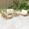 Gossi set mobilier de gradina cu perne alb crem, 2 piese, bambus