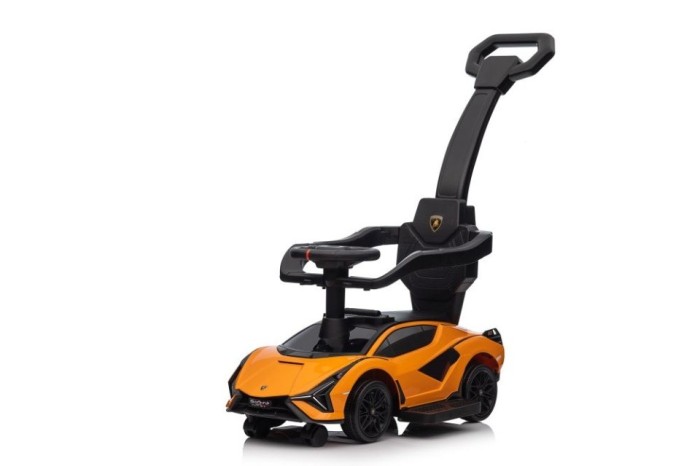 Masinuta premergator cu maner parental, Lamborgghini, portocaliu