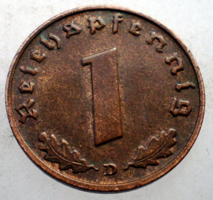 2.566 GERMANIA WWII 1 REICHSPFENNIG 1939 D