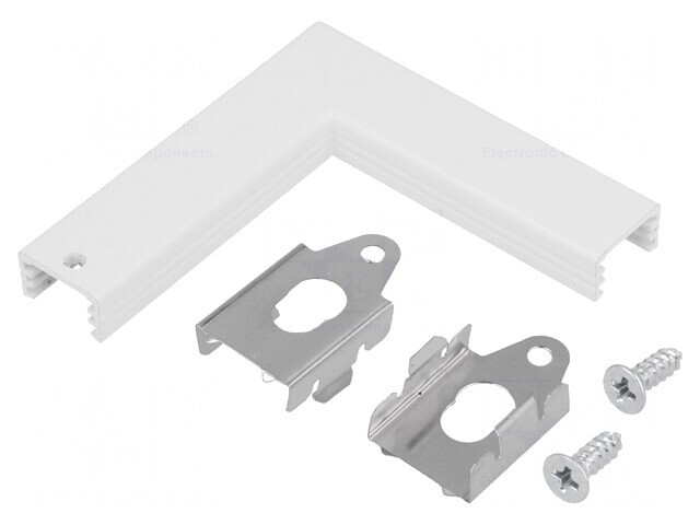 Conector Aluminiu Alb 90&deg; SLIM8