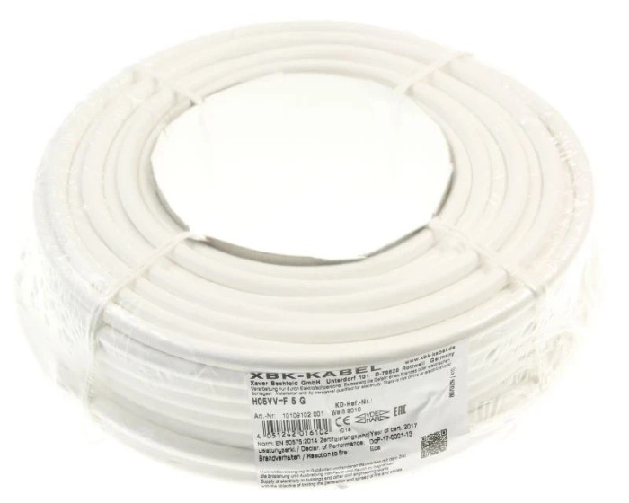H05VV-F 5G1,5 CABLU DE ALIMENTARE, 50M ROLA, ALB, 5X1,5MM&Acirc;˛ 313.700.02 pentru frigider JĂ&bdquo;GER DIREKT