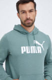Cumpara ieftin Puma bluză bărbați, culoarea verde, cu glugă, imprimeu 586687