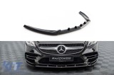 Spoiler Maxton Design versiunea 2 potrivit pentru bara de protectie frontala A Design-Line pe Mercedes S-Class C217 Coupe 2017-2020, lac negru Perform