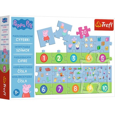 Puzzle educational 20 piese, Trefl, Numerele cu Peppa Pig foto