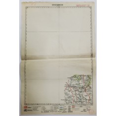 HARTA ZONEI VRANCENI , LITOGRAFIE DE M.D. MOLDOVEANU , 1936, POLICROMA