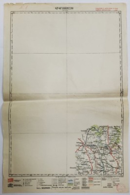HARTA ZONEI VRANCENI , LITOGRAFIE DE M.D. MOLDOVEANU , 1936, POLICROMA foto
