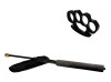 Set Autoaparare: Baston Telescopic Negru 47cm + Box Pumnal Metalic, Otel, Husa Curea