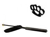 Cumpara ieftin Set Autoaparare: Baston Telescopic Negru 47cm + Box Pumnal Metalic, Otel, Husa Curea