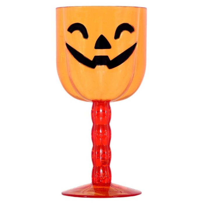 Pahar Halloween, Dovleac, Plastic, 8x18 cm