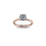 Inel de logodna din aur roze 14K, piatra zirconiu - 63