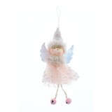 Figurina decorativa Craciun, model ingeras, roz, 8 x 3.5 x 17 cm, 66660009