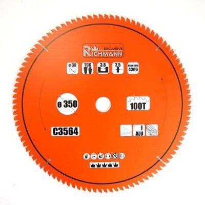 Disc circular vidia Multimaterial pentru aluminiu, lemn, 100 dinti, 350x30 mm, Richmann Exclusive GartenVIP DiyLine foto