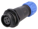 Mufă SP13 mamă 4 pini IP68 5A 200V pentru lipire pe cablu