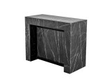 Masa extensibila Flat CUBISTO 5 in 1, capacitate maxima 12 persoane, pana 2600 mm, Marmura Neagra