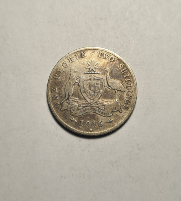 Australia 1 Florin 2 Two Shillings 1916 foto