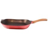 Grill Neoklein GR30, 30 cm, aluminiu turnat, invelis anti-aderent, Rosu