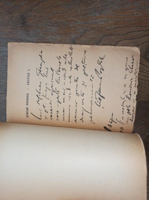 CRITICE Realitati si Exigente Literare - Vol. I - Stefan Popescu (autograf)-1947 foto