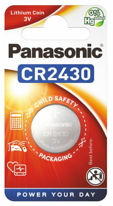 Baterie Panasonic CR2430 3V litiu CR-2430L/1BP set 1 buc.