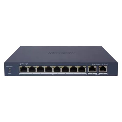 Switch 8 porturi PoE Gigabit, 2 porturi Gigabit, Smart Management - HIKVISION DS-3E1510P-EI foto