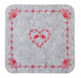 Cumpara ieftin Suport textil farfurii gri rosu 25x25 cm