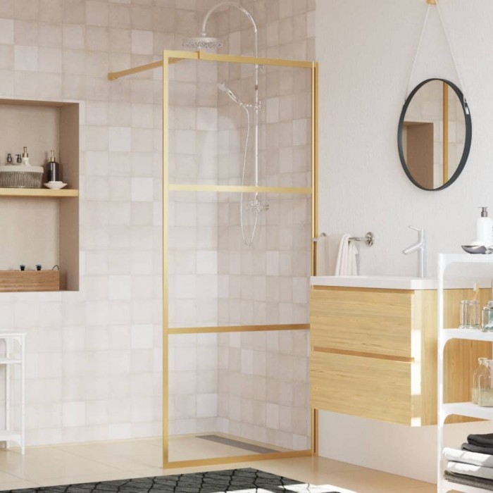 Gossi paravan de dus walk-in auriu, 90x195 cm sticla esg transparenta