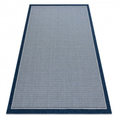 Covor SPRING 20411994 linii, cadru sisal, buclat - albastru, 200x290 cm foto